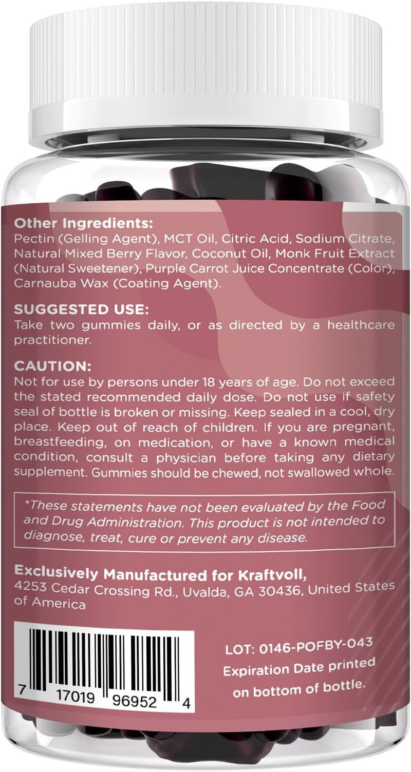 Beet Root Gummies 6000Mg – Nitric Oxide Booster with Grape Seed, Pomegranate, Vi