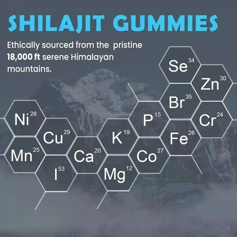 SHILAJIT + ASHWAGANDHA GUMMIES Potent Antioxidant Immune Support Overall Health.