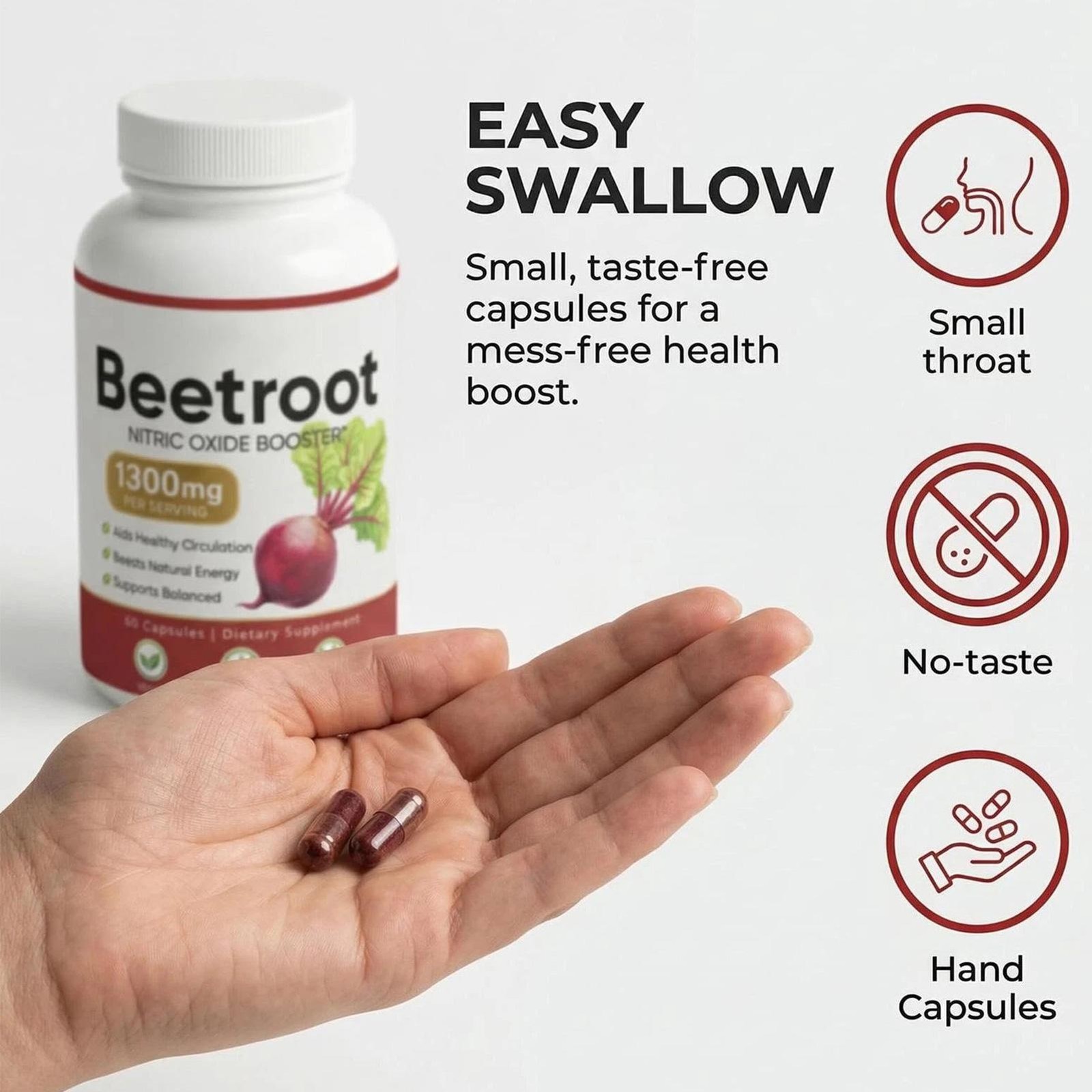 Lemeli Beetroot – 1300mg, Lemeli Beet Root Capsules, Boost Vitality, 60 Capsules