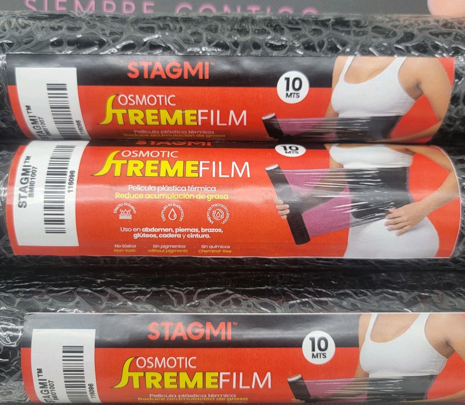 3 Rolls Colombian Osmotic Stagmi Body Wrap Waist Burning Sweat Faja Shaper New!
