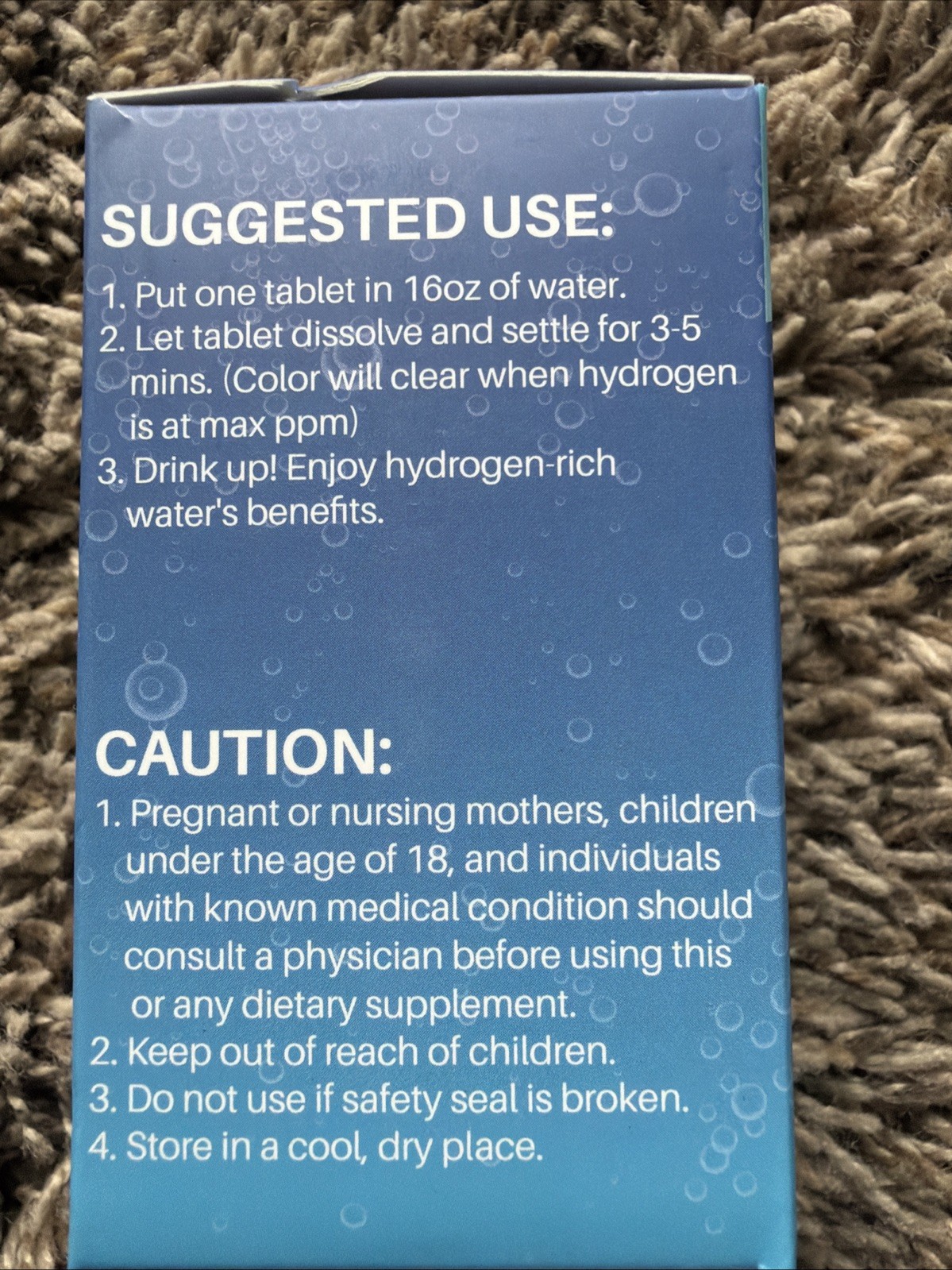 Hydrogen Water Tablets 8 PPM Hydrogen Tablets for Drinking Water, H2 Supplement