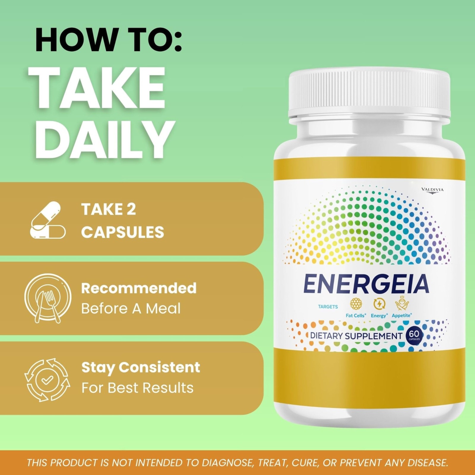 Energeia Weight Loss Metabolism Support Supplement Capsules 1 Pack 60Ct