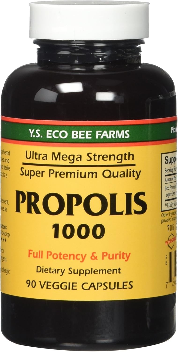 Propolis-Raw Unprocessed 1000mg Y.S. Organic Bee Farms 90 Count (Pack of 1)