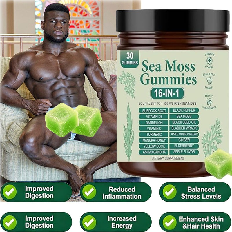 16 Sea 1 in Natural Moss Gummy | Irishmoss Essence 6000Mg | Green Apple Flavor