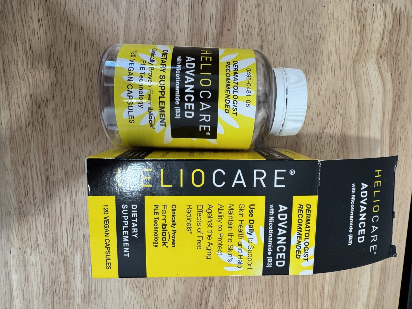 2x NEW Heliocare Advanced Niacin B3 for Healthy Skin 120ct Fernblock-PLE 07/2026