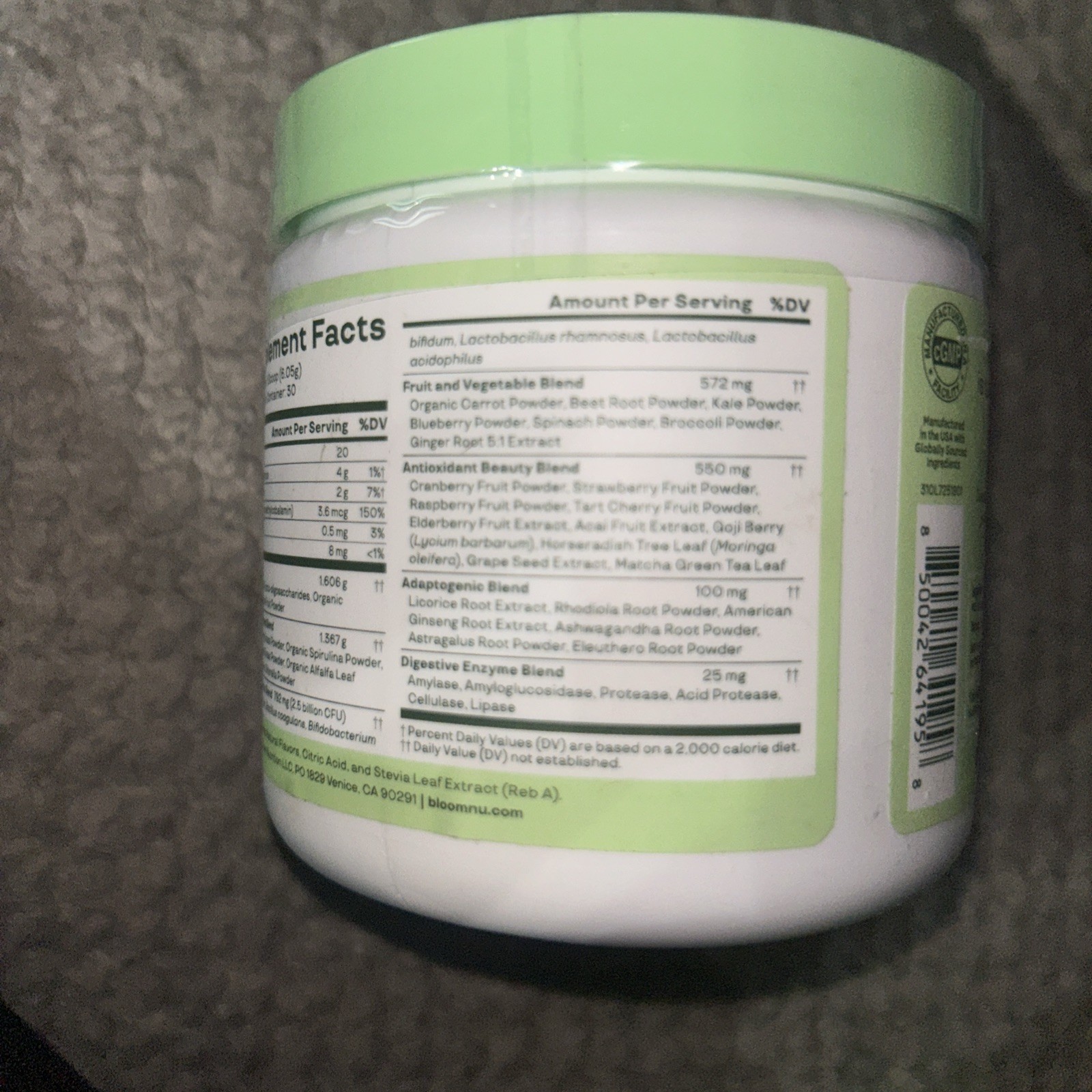 Bloom Greens & Superfoods Powder Strawberry Kiwi 30 Servings 6.39 oz Exp 6/2026