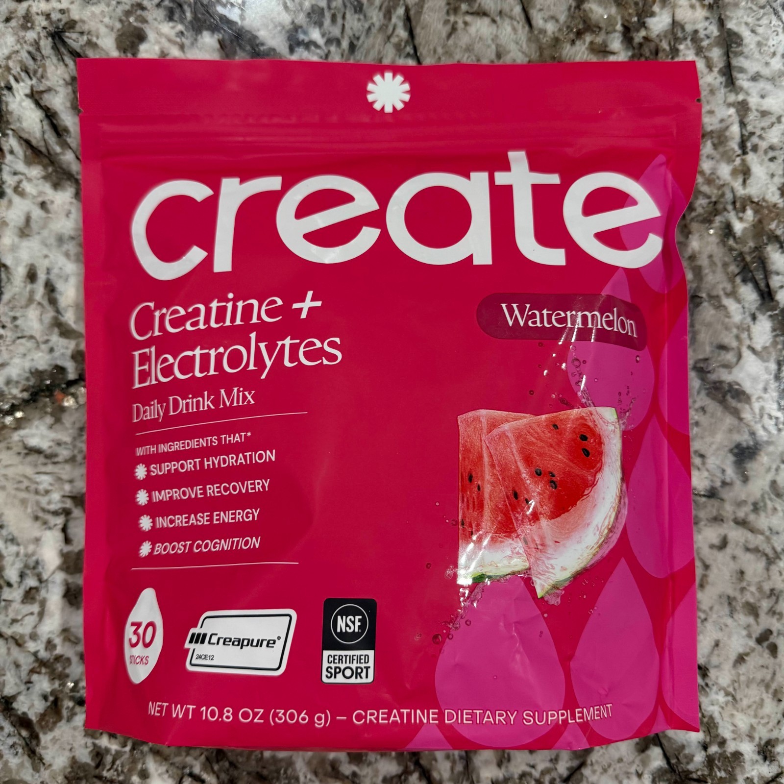 Create Creatine + Electrolytes Drink Mix 90 Sticks Variety NSF Sugar-Free NEW