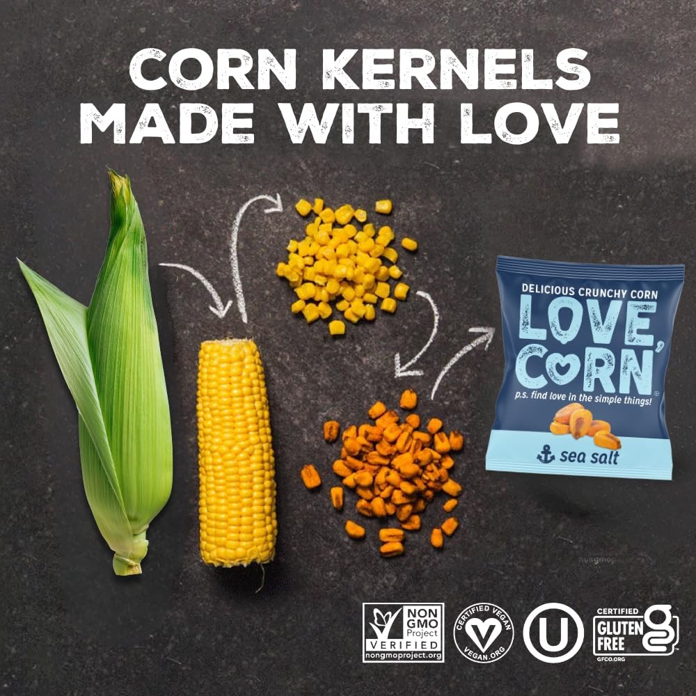 LOVE CORN Sea Salt 0.7oz x 20 Bags – Delicious Crunchy Corn – Healthy Family…
