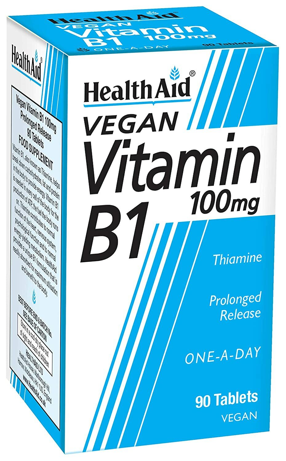 HealthAid Vitamin B1 100 mg – 90 Tablets (Thiamin) LONG EXPIRY