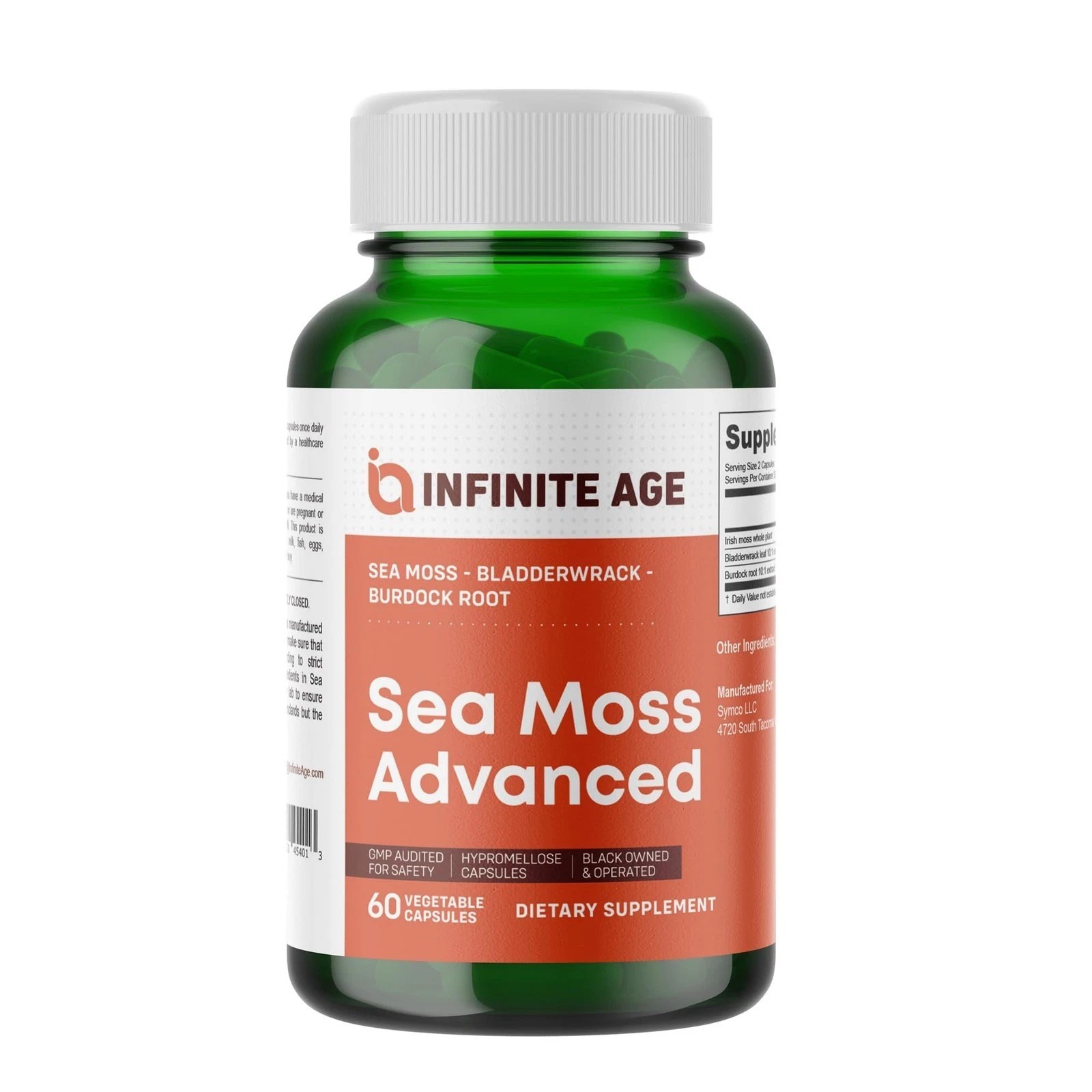 1250mg Sea Moss Advanced Superfood Supplement – 60 Count – High-Potency Organic