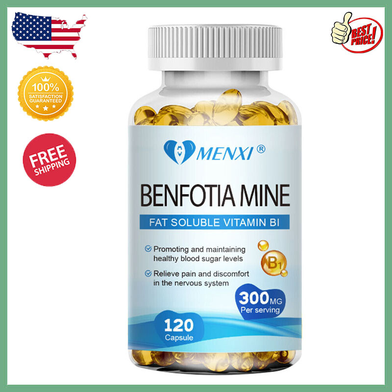 Benfotiamine 300mg 120 Capsules Vitamin B1 Benfotiamine Thiamine Fat-Soluble- US
