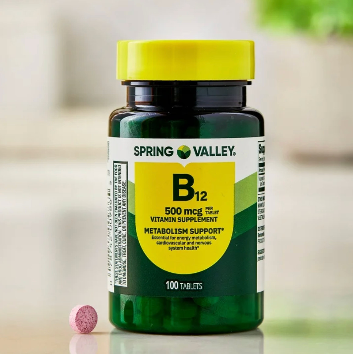 Vitamin B12 500 mcg Spring Valley 100 Tablets Energy Metabolism Support.;