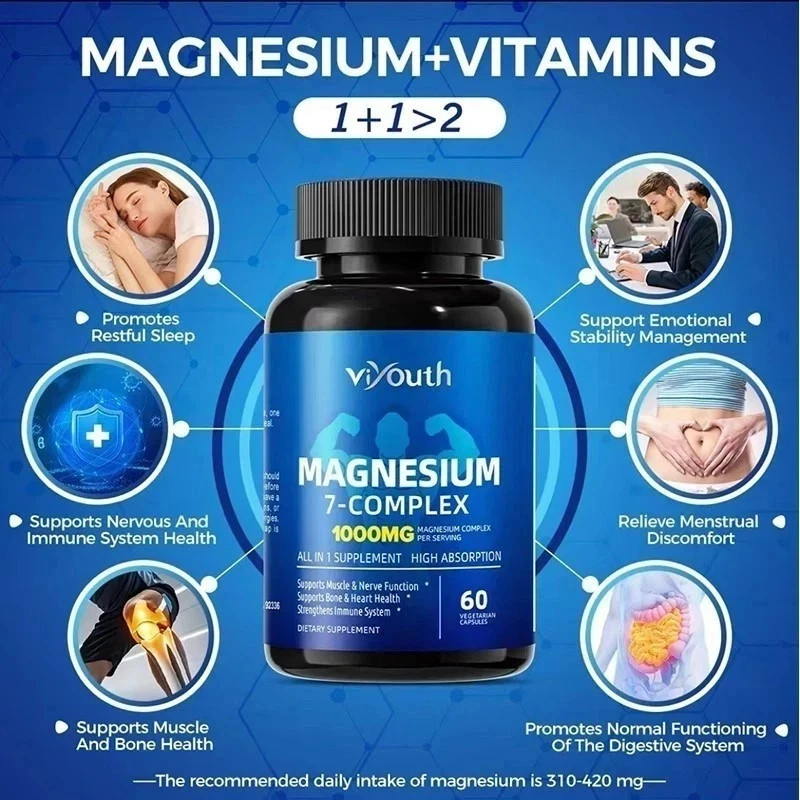 Viyouth Magnesium 7 Complex – Supports Sleep & Bone Health – 120ct
