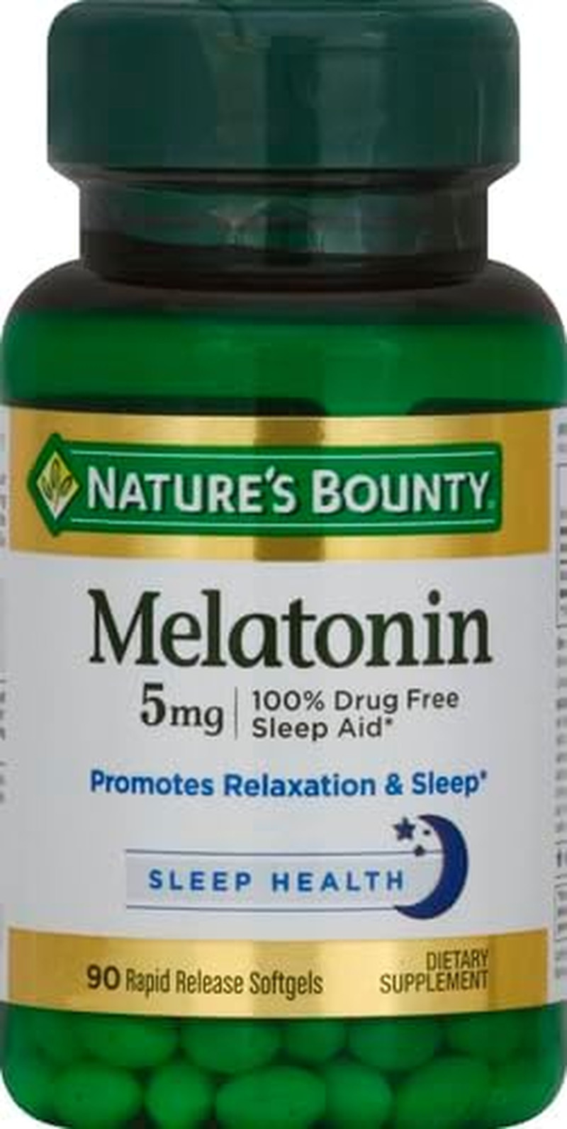 Melatonin 5mg Sleep Aid Softgels Drug Free 90 Ct 2 Pack