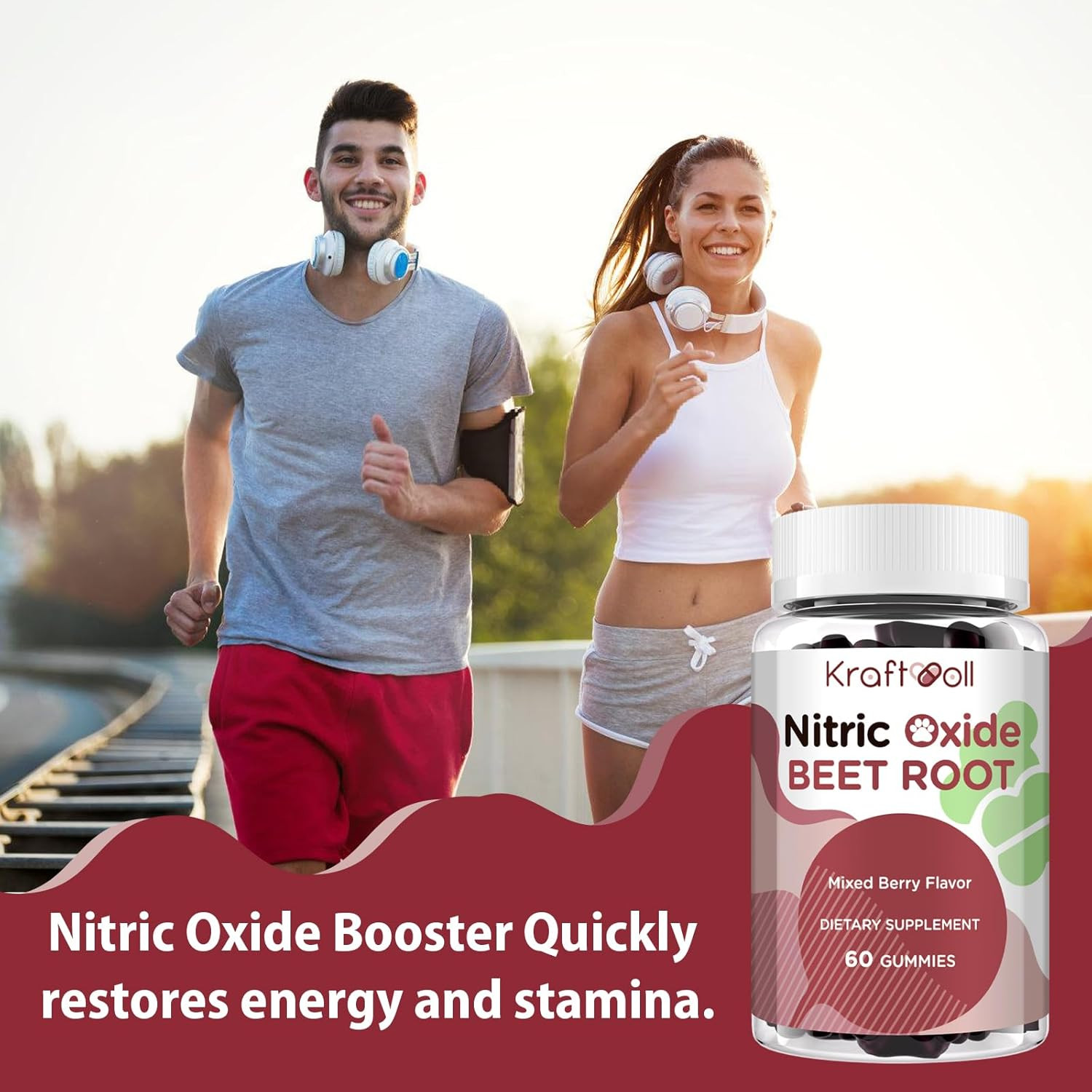Beet Root Gummies 6000Mg – Nitric Oxide Booster with Grape Seed, Pomegranate, Vi