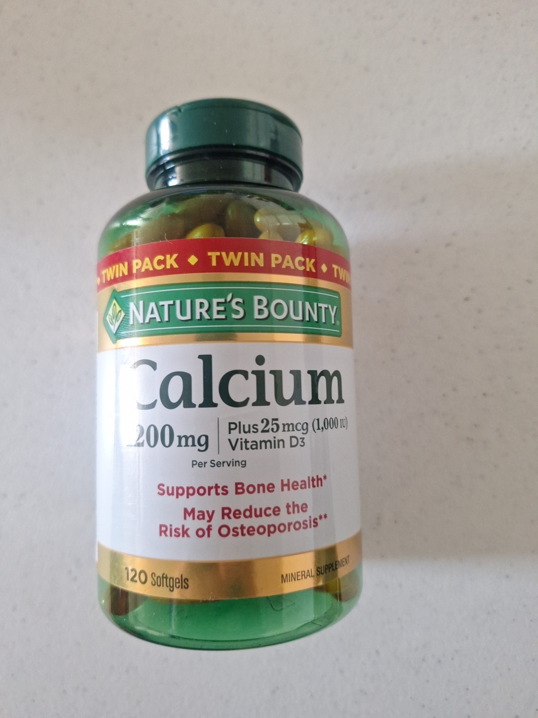 Nature’s Bounty Calcium 1200mg + Vitamin D3 120 Softgels Bone Health Exp 10/2027