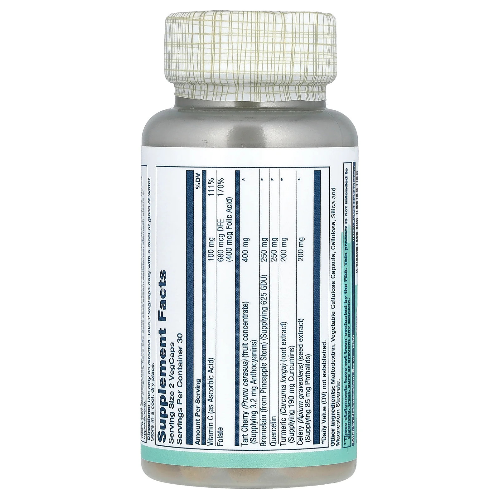 2 X Solaray, Total Cleanse, Uric Acid, 60 VegCaps