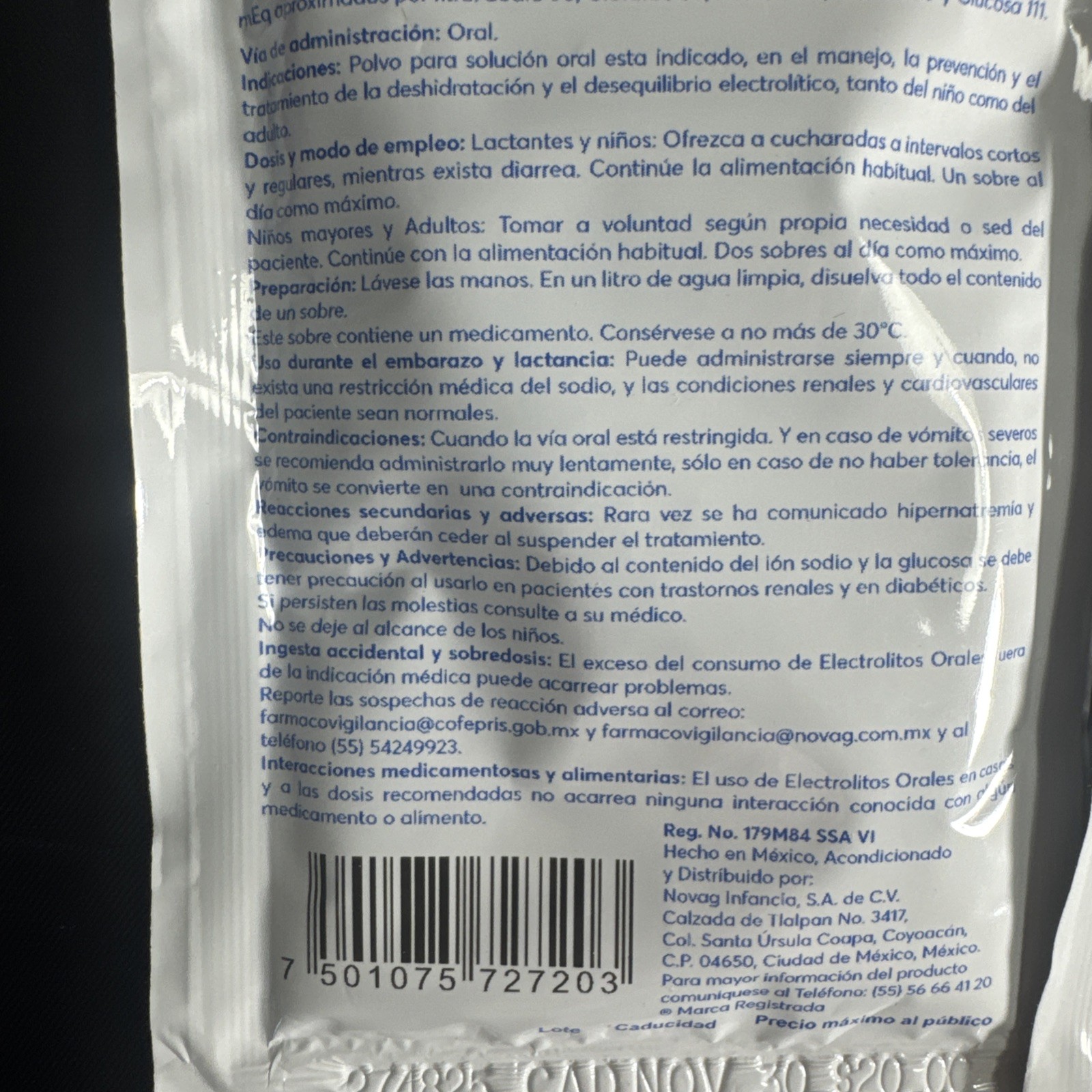 ELECTROLITOS ORALES EN POLVO HYDRASOR SABOR NATURAL 27.9G (4PCS) MEXICO
