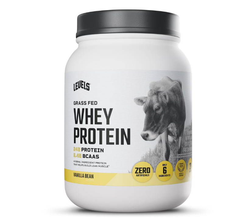 Levels Grass Fed Whey Protein Vanilla Bean 1.48lb 24g Protein No Artificial