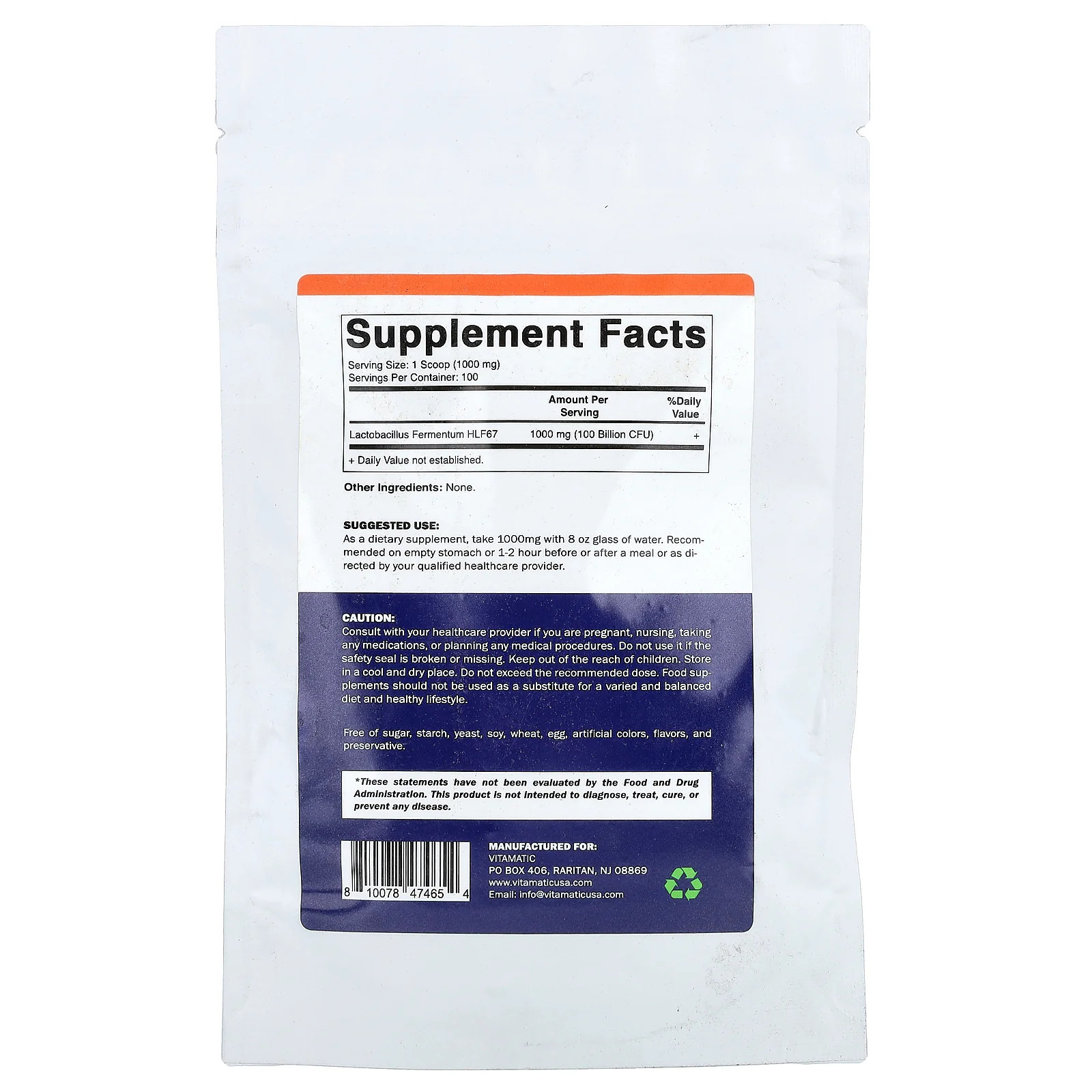 2 X Vitamatic, Lactobacillus Fermentum, 3.5 oz (100 g)