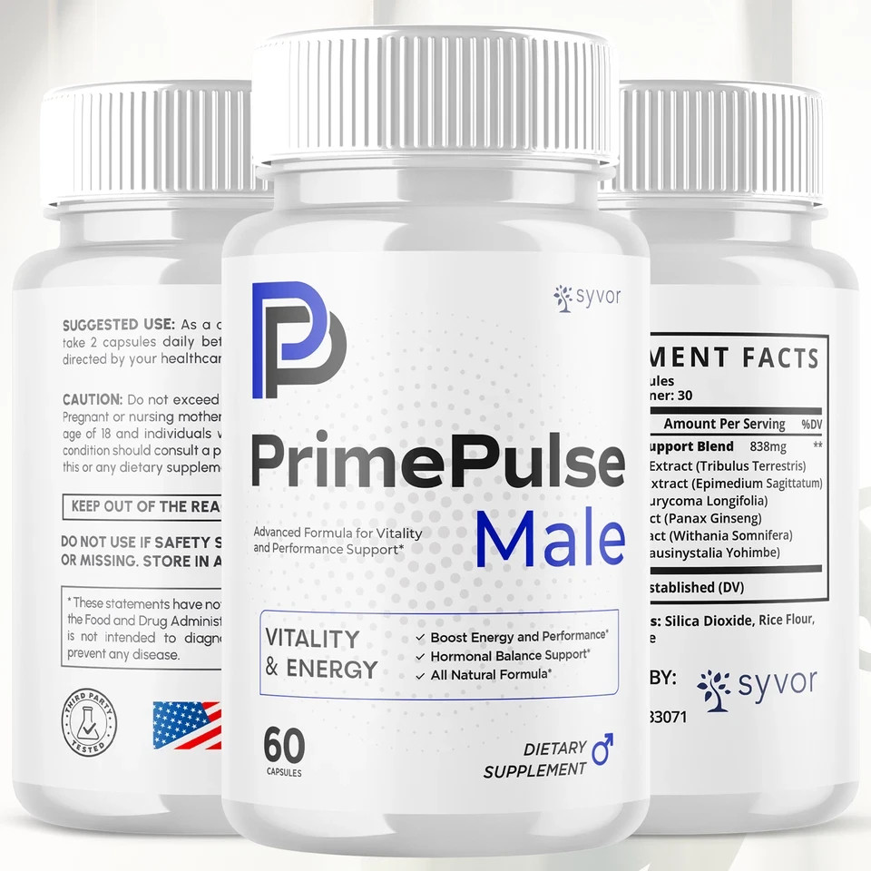 (1 Pack) Prime Pulse Advanced Male Pills PrimePulse Vitamin Supplement 60 Caps