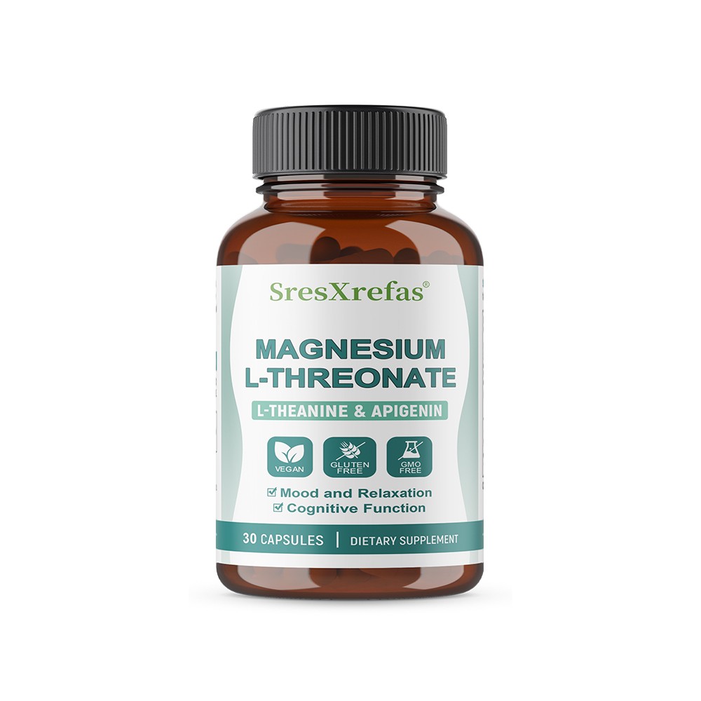 Magnesium L-Threonate L-Theanine Vegan Gluten Free Gmo Free 30/60/120 Capsules