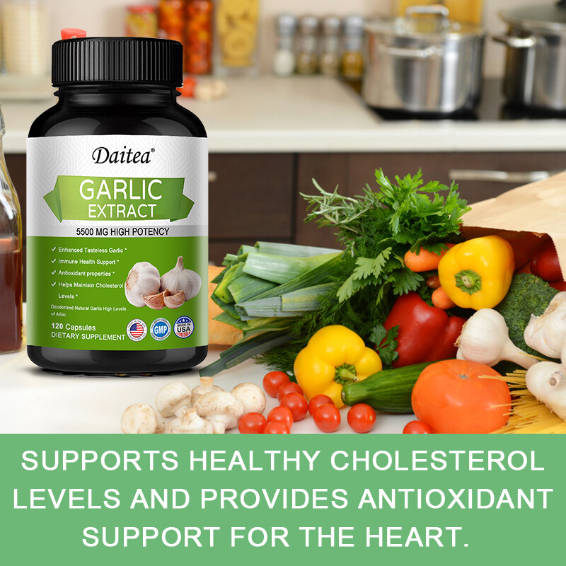 Garlic Extract 5500mg Cholesterol Health Antioxidant Supplement 30/60/120 Caps