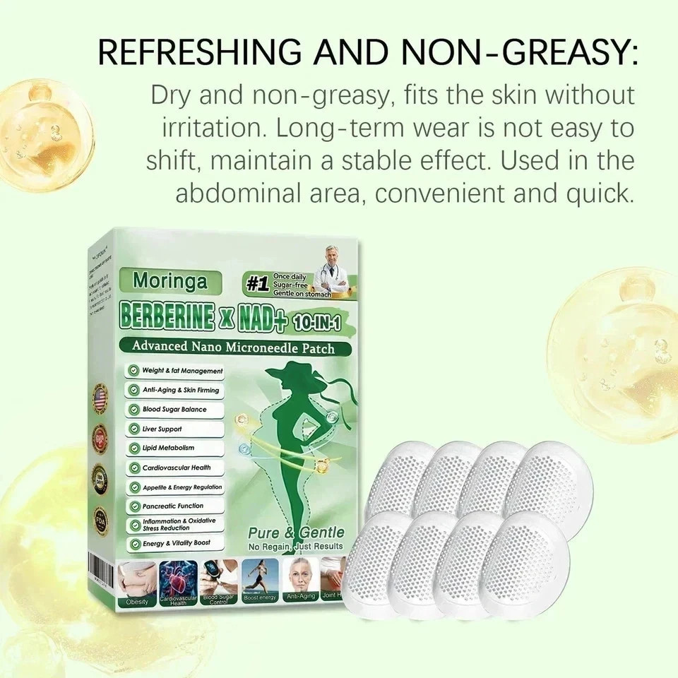 NEW Moringa Berberine NAD+ Patches | Energy Boost & Metabolism Support