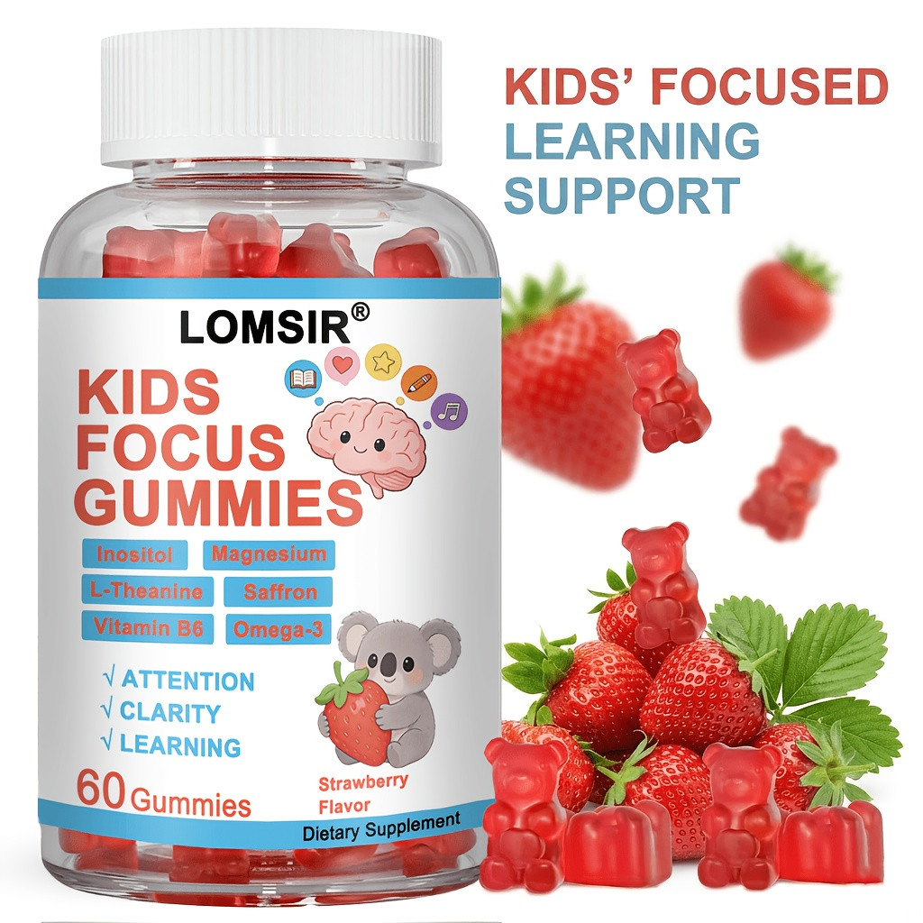Kids Focus Gummies – Magnesium Glycinate,Focus, Attention & Calm – 60 Gummies