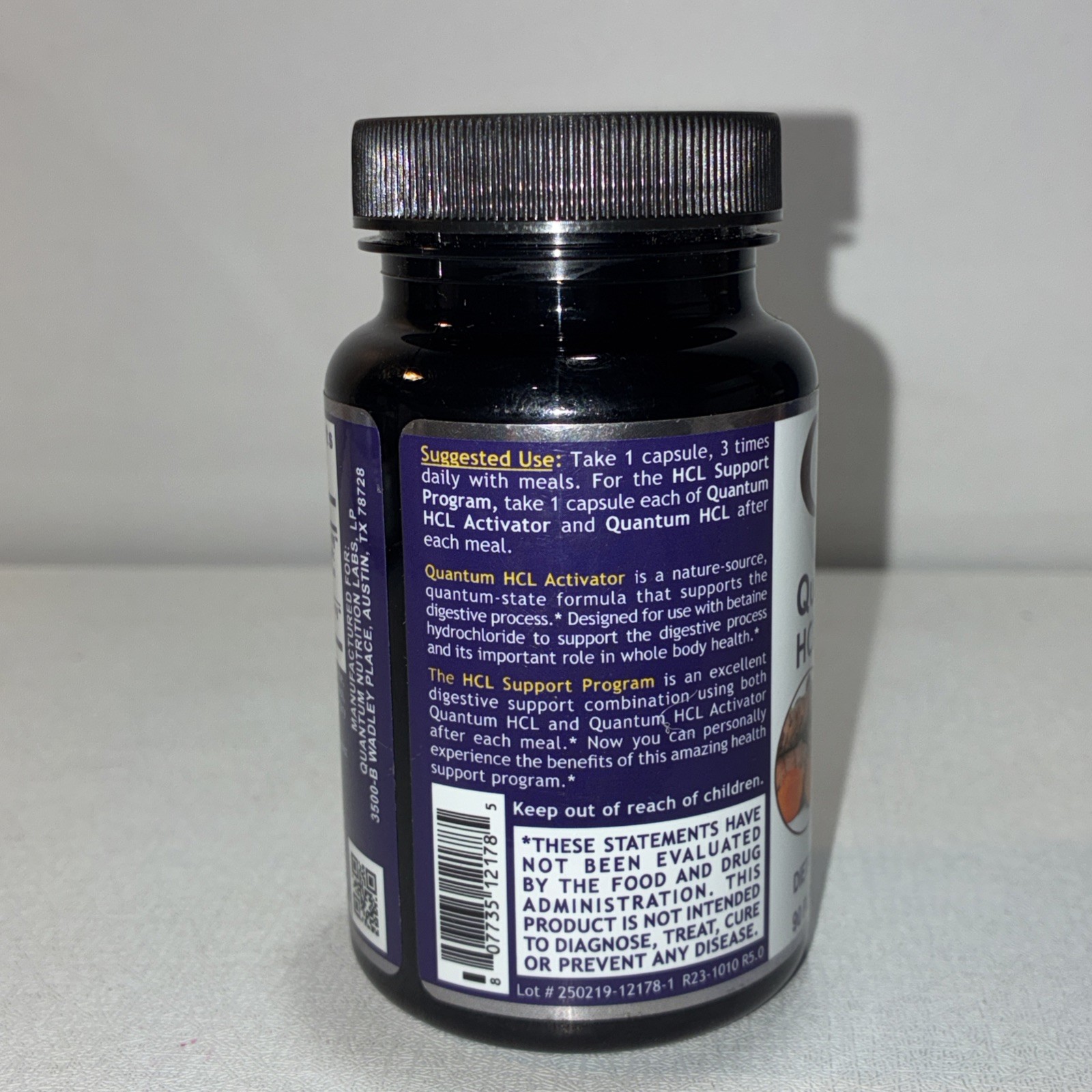 Sealed Quantum Nutrition Labs Quantum HCL Activator Supplement 90 Capsules