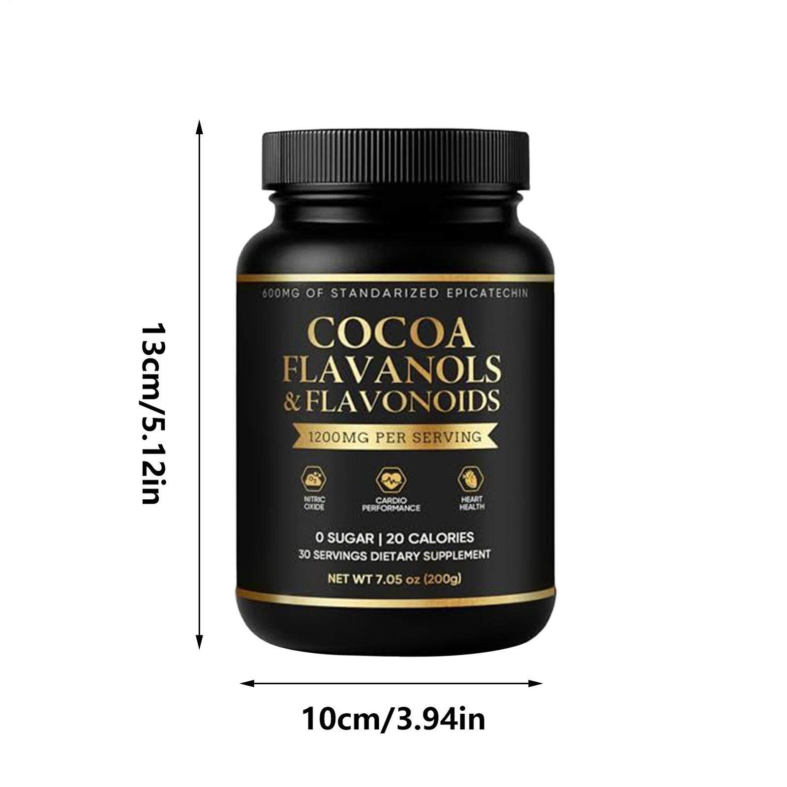 200g elevated Flavanol Cocoa Powder – Non-GMO, Sugar-Free, 7.05oz, Magnesium …