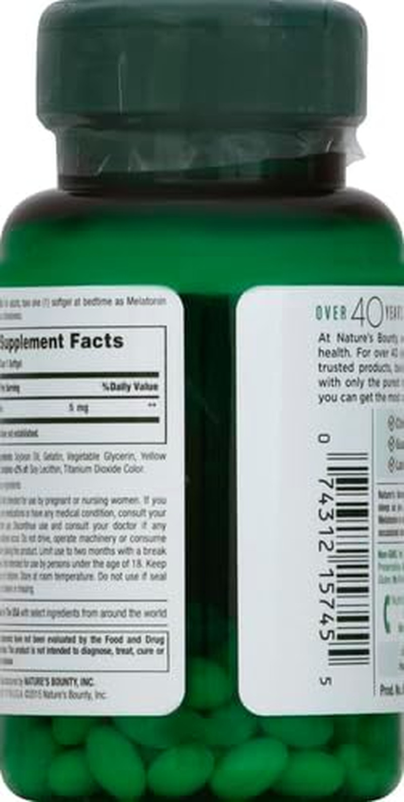 Melatonin 5mg Sleep Aid Softgels Drug Free 90 Ct 2 Pack