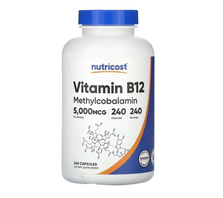Nutricost Methylcobalamin Vitamin B12, 5,000 mcg, 240 capsules