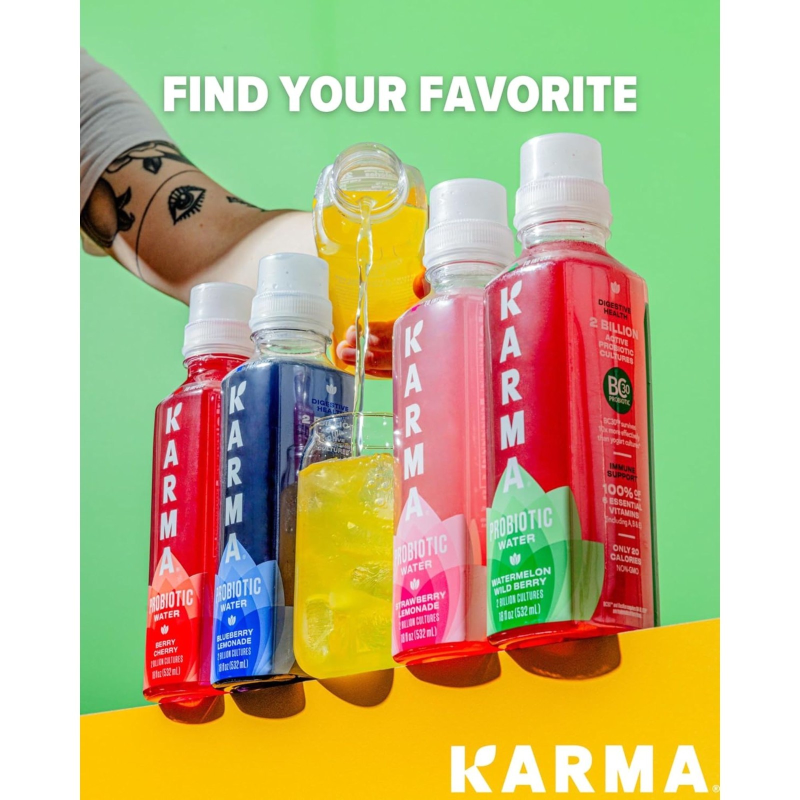Karma Water Variety Pack – 4‑Flavor Sampler or 12‑Bottle Pack – Probiotic Drinks