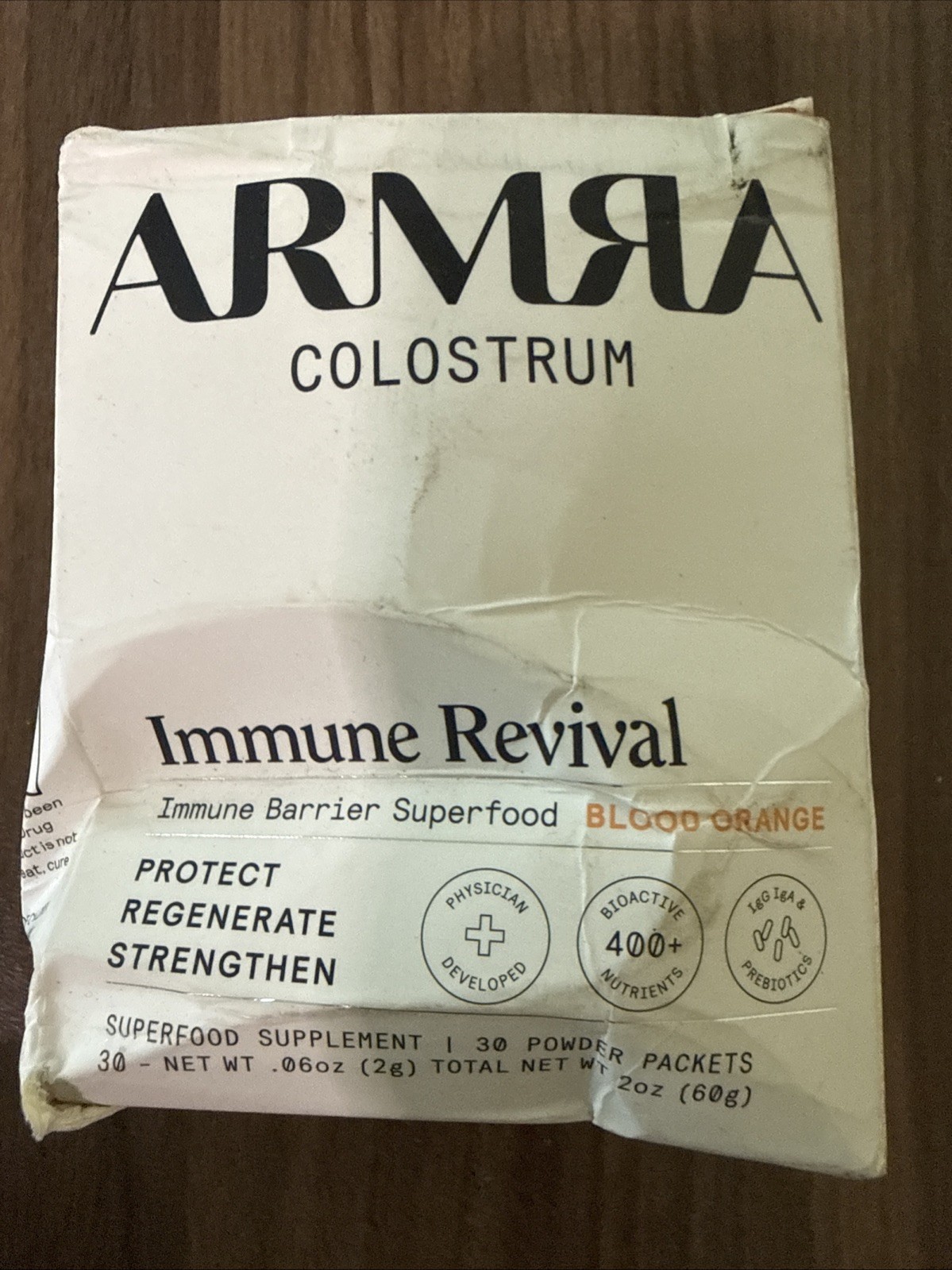 ARMRA Colostrum Health Revival Blood Orange Immune Barrier Support 30 Pack 8/26