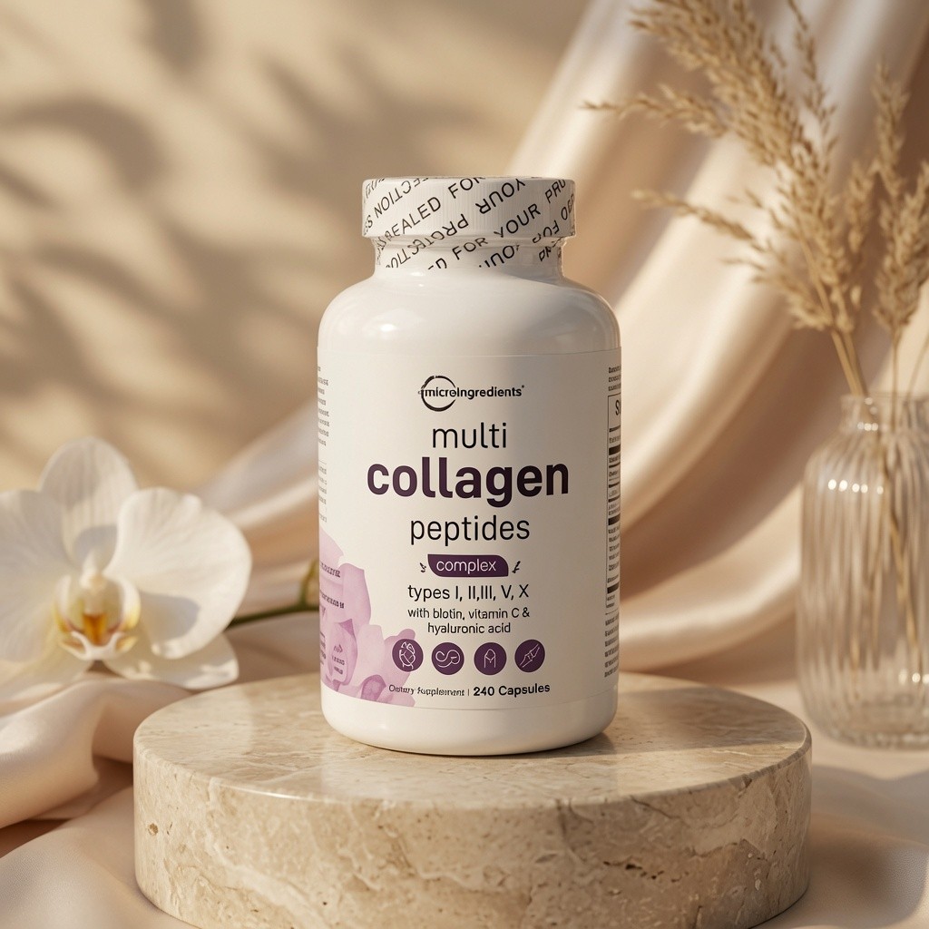 Micro Ingredients Multi Collagen Complex 5 Types Biotin Vitamin C 240 Caps