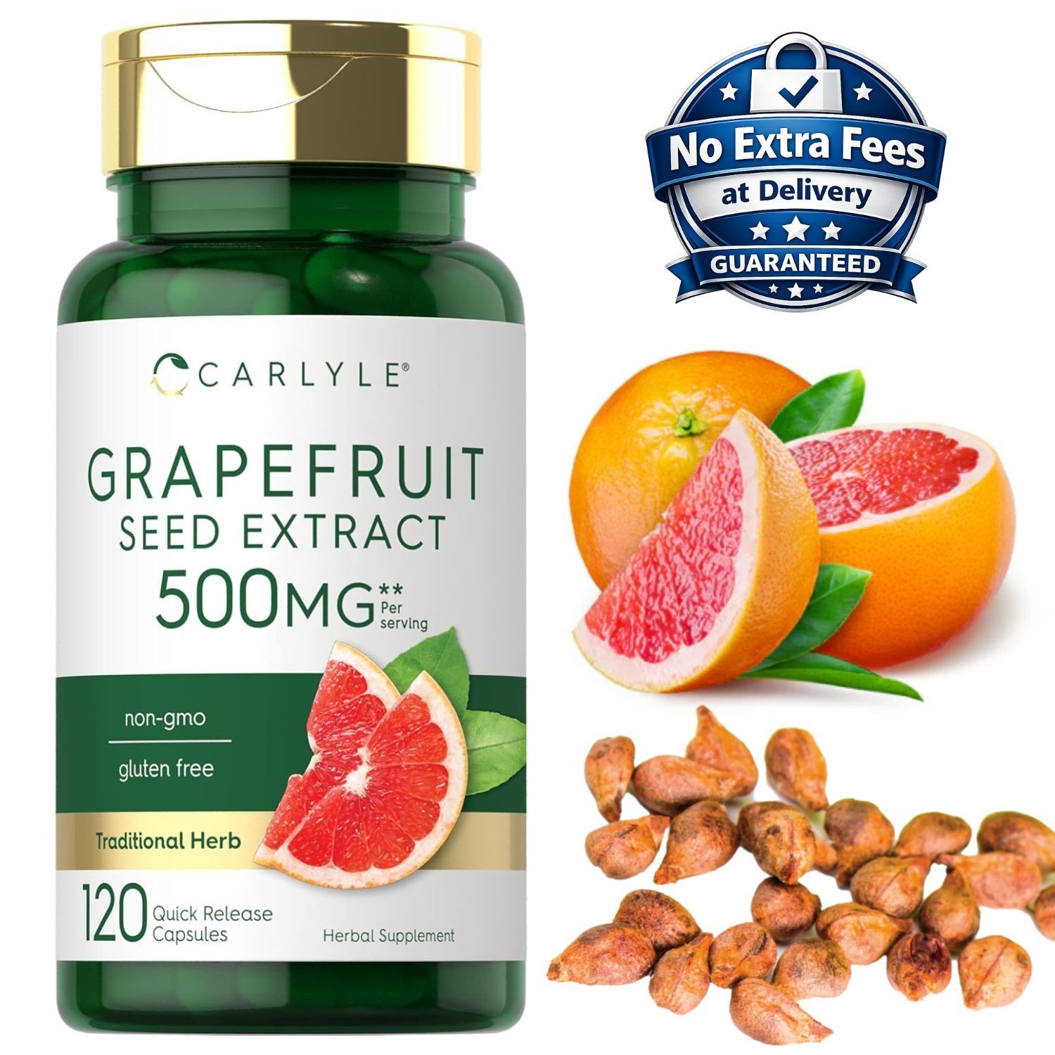 Extracto de Semilla de Toronja 500mg 120 Capsulas (Citrus Paradisi) 60 Porciones