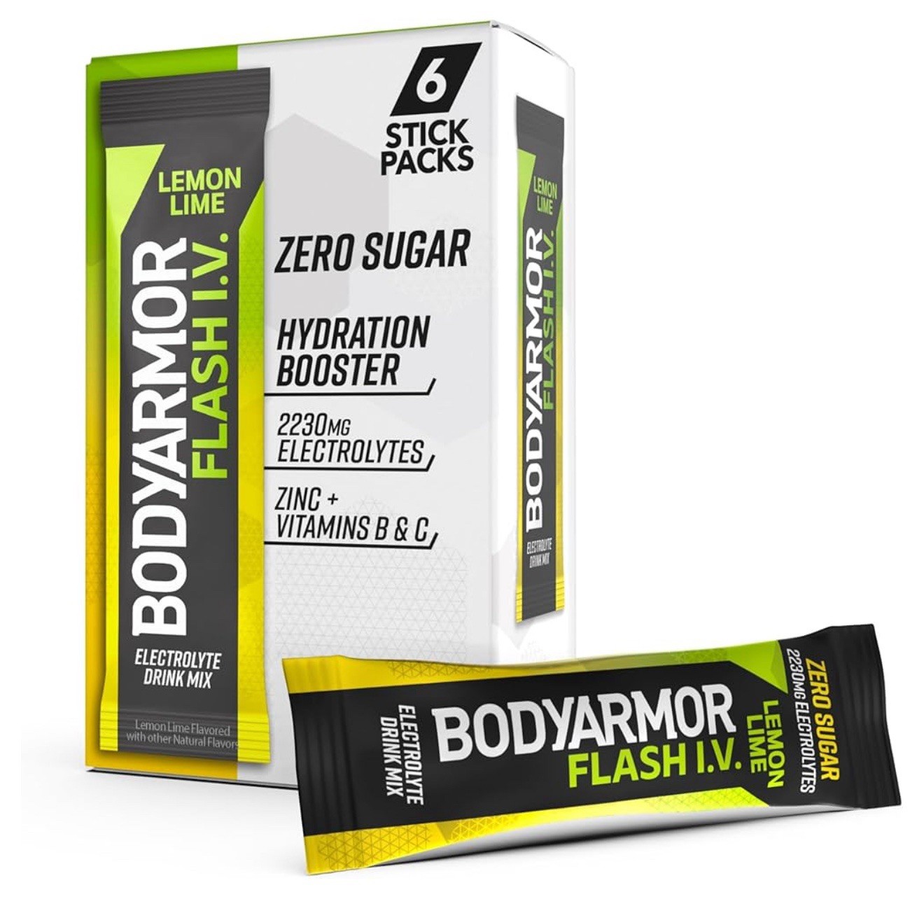 Case of 90 BODYARMOR Flash IV Electrolyte Lemon Lime Zero Sugar Mix BBD 01/2025
