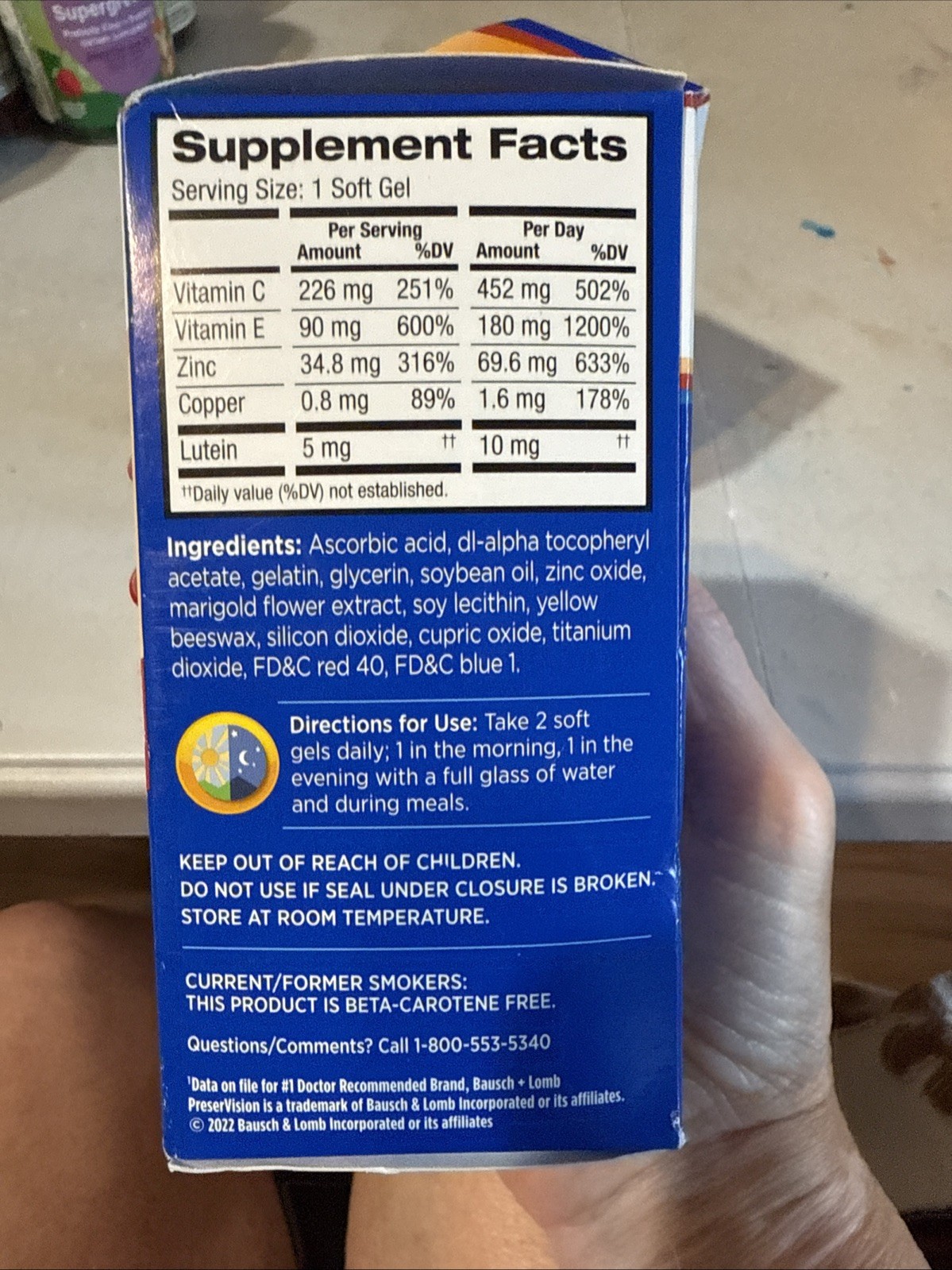 PreserVision AREDS Lutein Eye Vitamin & Mineral 120 Softgels Ea Exp 8/27