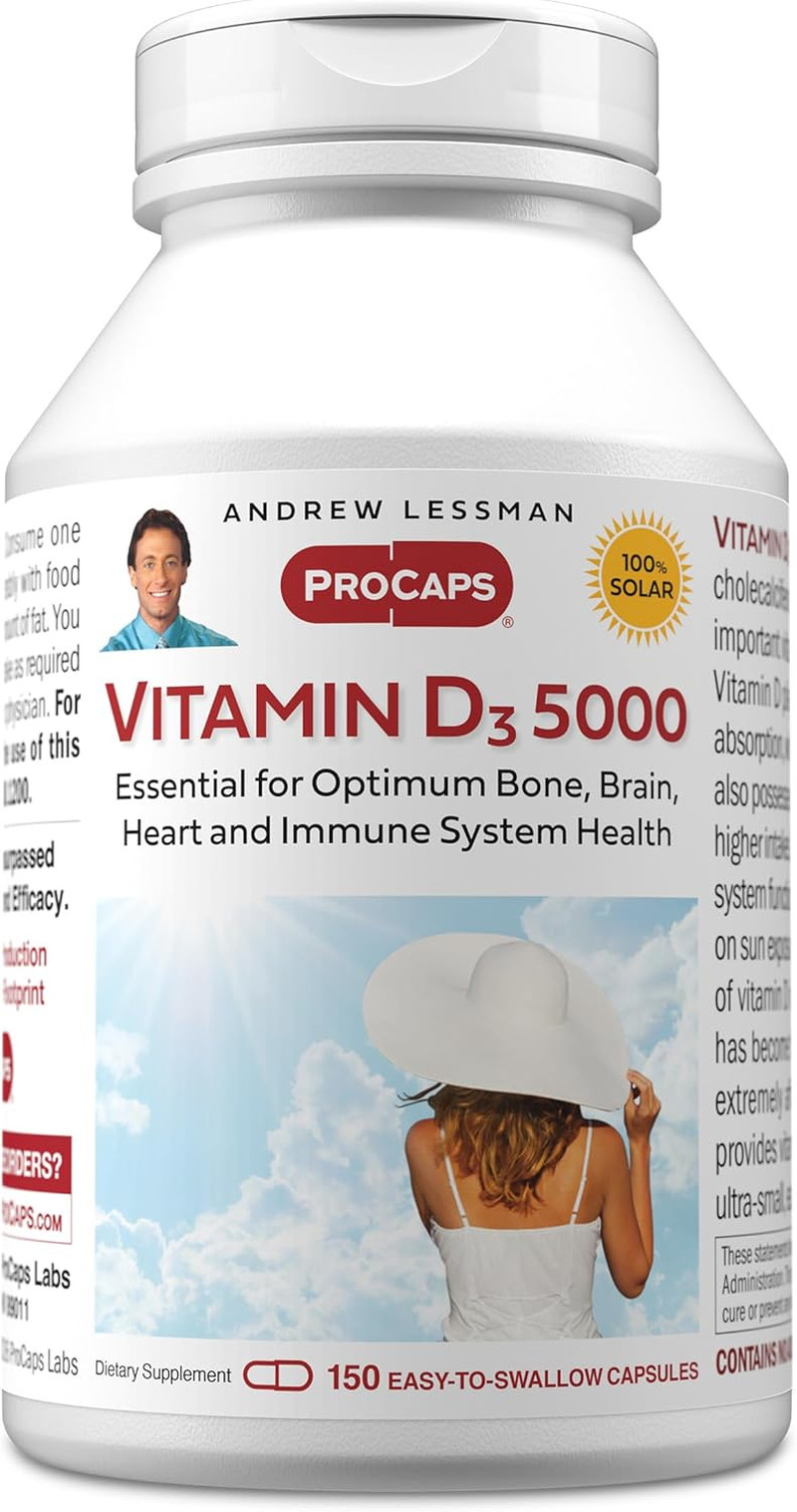 Vitamin D3 5000 IU Capsules, High Potency Bone & Immune Support, 150 Ct