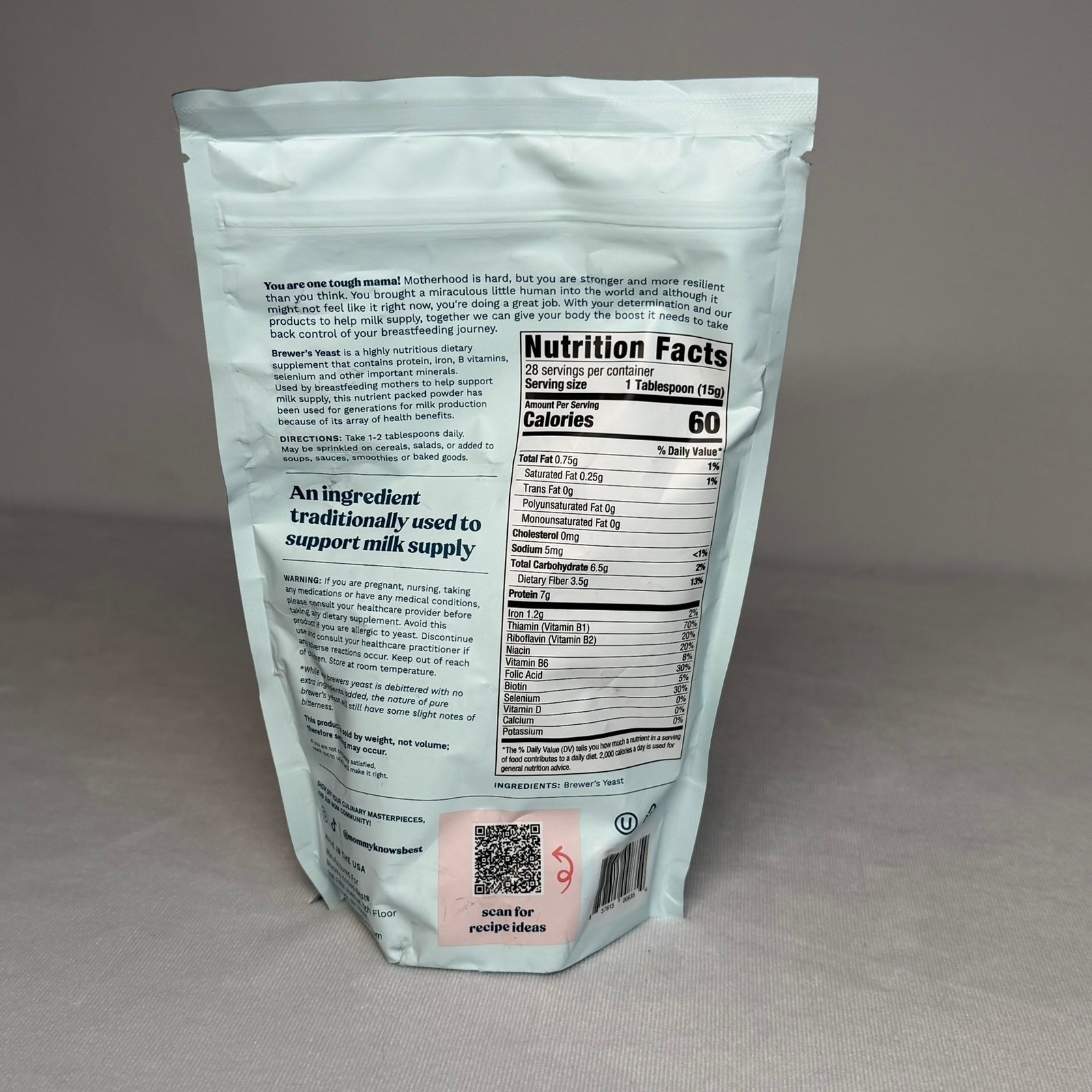 Mommy Knows Best Brewer’s Yeast Powder 15 oz Gluten Free Vegan BB 10/26
