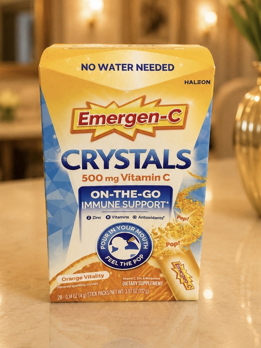Emergen-C Crystals Orange Vitality 500mg Vitamin C 28 Stick Packs Exp 12/2027
