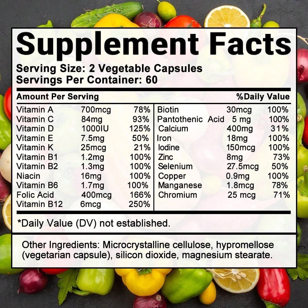 Women’s Multivitamin Capsules 120 Count Adult Daily Dietary Formula