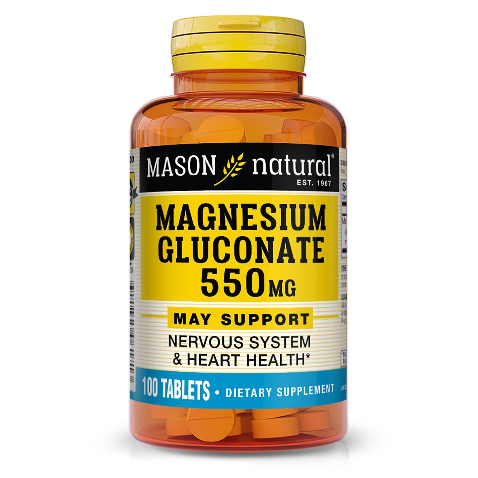 Mason Natural Magnesium Supplement 30mg 100 Count Easy to Swallow Tablets