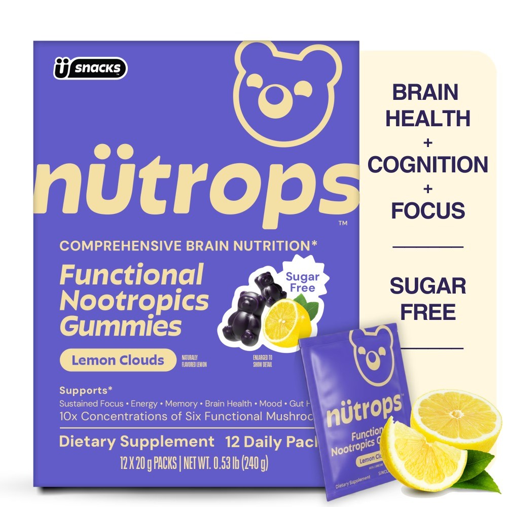 by Gruns Sugar-Free Lions Mane Mushroom Gummies for Adults
