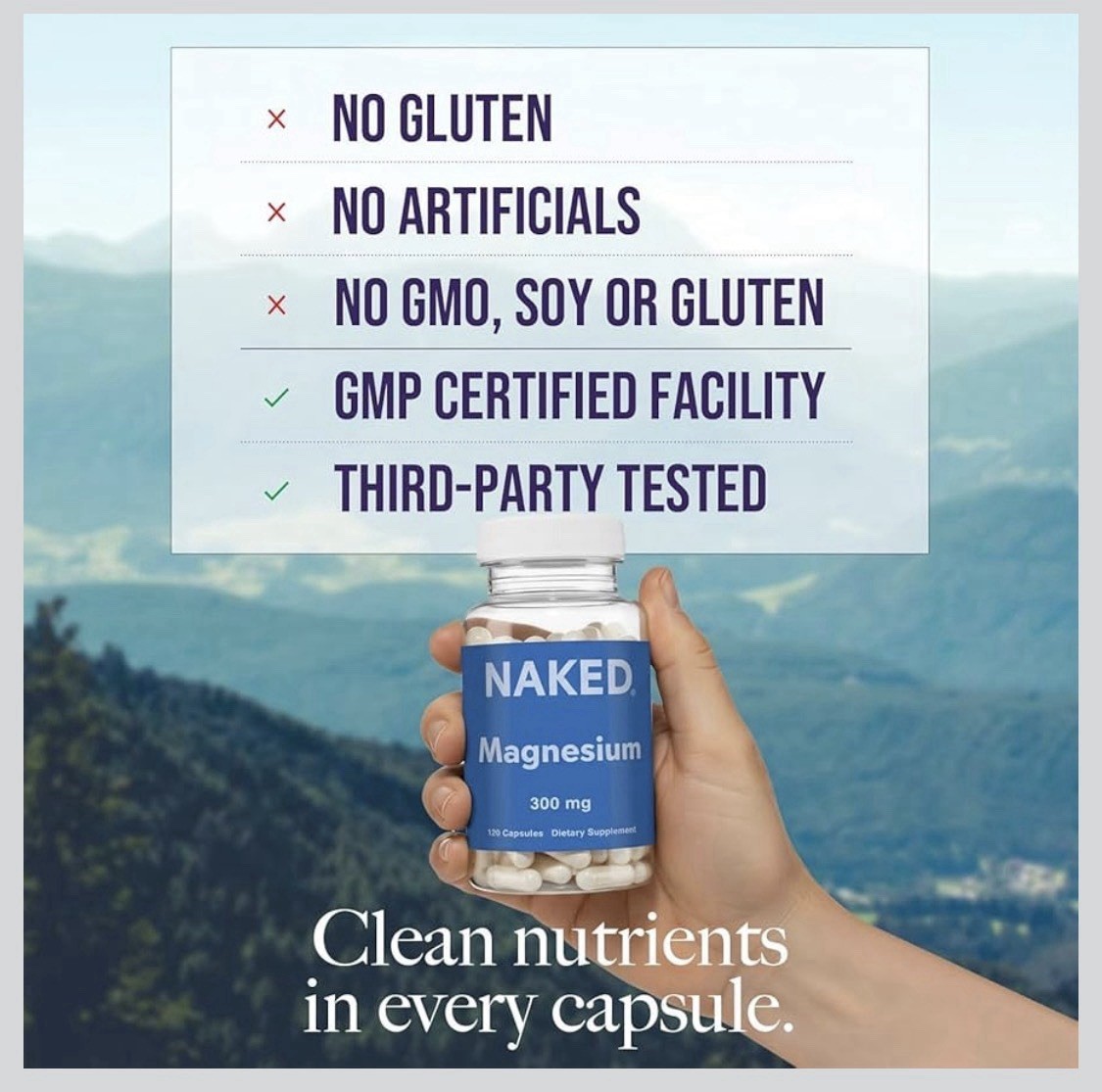3x SEALED Naked Nutrition Magnesium 300mg Dietary Supplement 120 Capsule BB 9/27