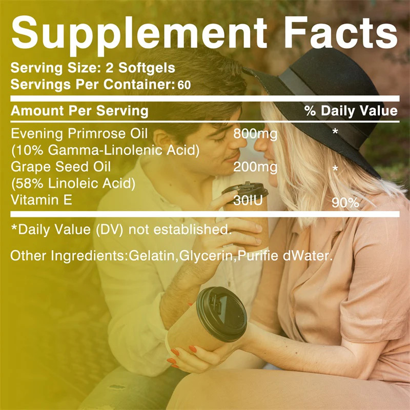 Evening Primrose Oil 120pcs,Healthy Skin, Balance Hormones, Reduce Menopause