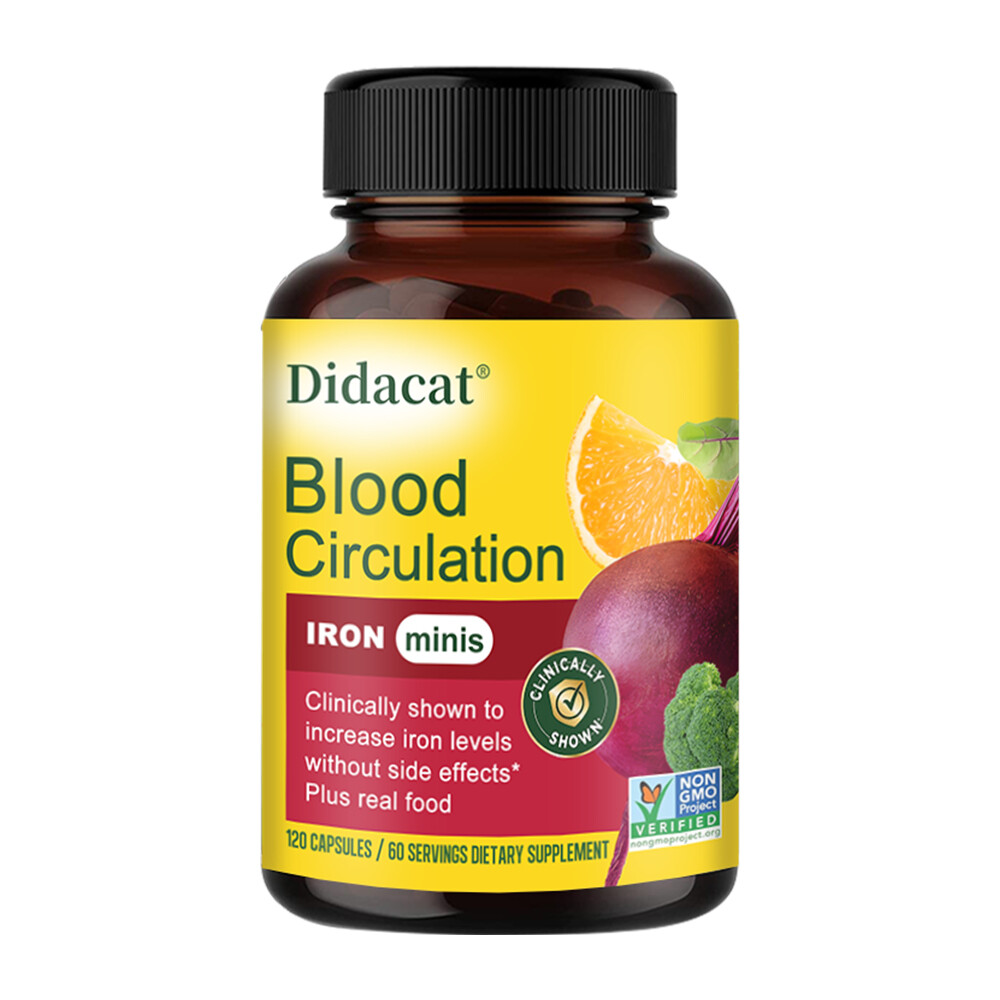 SUPPORT Blood Circulation HEALTH Supplement Capsules With Beetroot, Iron & B12