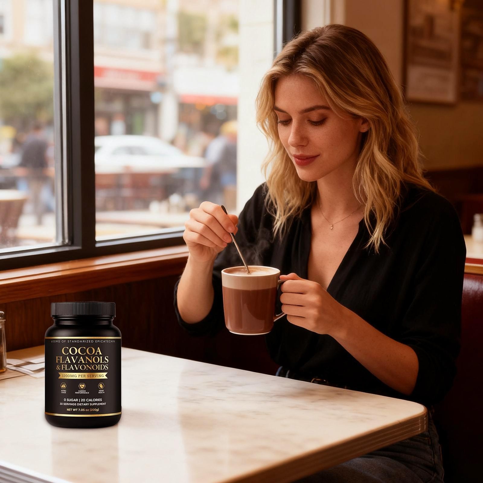 200g elevated Flavanol Cocoa Powder – Non-GMO, Sugar-Free, 7.05oz, Magnesium …