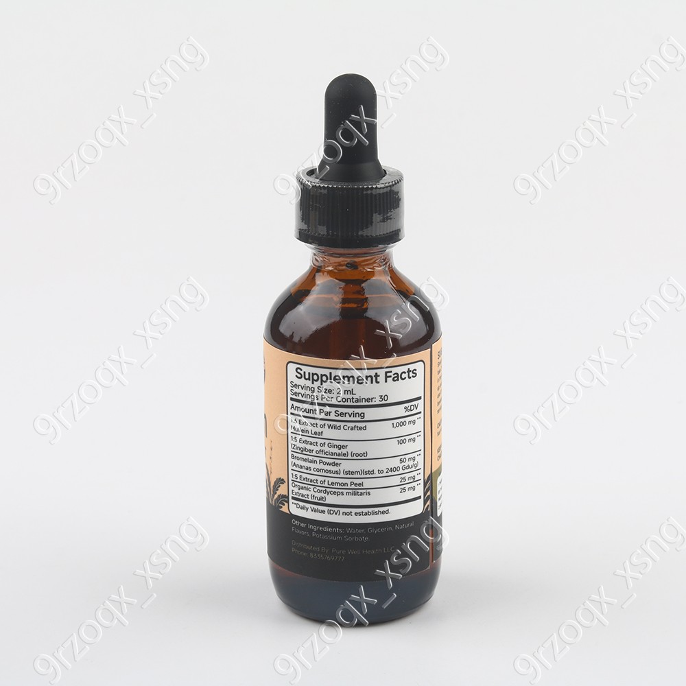 RESPICLEAR All-Natural Mullein Drops containing Ginger & Lemon for Lung Cleanse